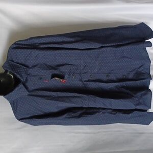 Van Heusen Mens Button Front Shirt Blue & Gray long Sleeve, NWT,  XXL